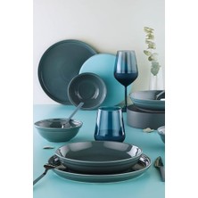 Porselen Fit-C 18 Parça 6 Kişilik Yemek Takımı Mavi
