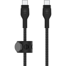Macbookpro, Ipadpro, GALAXYS22, Ultra, Plus - Siyah Gibi Cihazlar Için Power Delivery Pd ile Hızlı Şarj Için Boostchargepro Örgülü Usb-C - Usb-C Kablosu 1m Usb-If Onaylı
