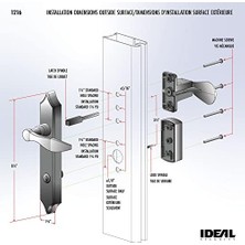 Ideal Security Sallanan Kapılar Için Sürgü Kilitli Kapı Kolu, Yağlanmış Bronz (4 Parçalı Set)