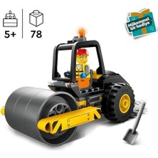 City Yol Silindiri 60401 – 5 Yaş ve Üzeri Kız ve Erkek Çocuklar Için Doğum Günü Hediyesi Fikri, Kürekli ve Baretli Inşaat Işçisi Minifigürü Içeren Yaratıcı Oyuncak Yapım Seti (78 Parça)