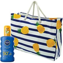 Nıvea Sun Spf 50+ Koruma & Nem Nemlendirici Güneş Kremi Sprey 200 ml + Plaj Çantası