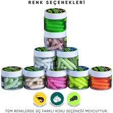 Yüzen Silikon Kurt - Glow Alabalık Yemi - 37MM - Sarımsak Kokulu - Kahverengi - Trout Bait