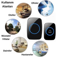 Kablosuz Kapı Zili Uzaktan Kumandalı 300 Metre Yüksek Sesli 110DB LED Işıklı Tak Çalıştır Zil