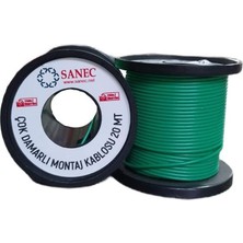 Çok Damarlı Montaj Kablosu - 22 Awg - 20 Metre - Yeşil