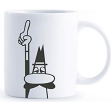 - Kupa - Mug - 250ML - Ikonik Bıyıklı Adam Desenli - Porselen