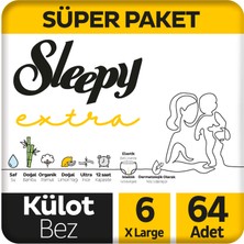 Sleepy Extra Günlük Aktivite Süper Paket Külot Bez 6 Numara Xlarge 64 Adet