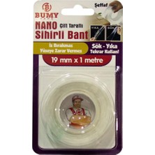 Nano Sihirli 19 mm x 1 Mt/şeffaf/sök Yıka Tekrar Kullan