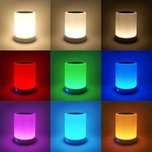 Teknosepetim Dokunmatik Gece Lambası Renkli LED Işık Bluetooth Hoparlör USB Şarj Kablosuz Speaker