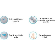 Vea 3’lü Anahtarlı Çoklu Priz, 1.5 Metre Kablo, 3500W 10A Güç Kapasiteli, Çocuk Korumalı, LED Göstergeli, Duvar Askılı Beyaz-Gri Priz – Ev ve Ofis Için Dayanıklı Enerji Dağıtım Çözümü