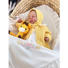 Florije Baby Amigurumi Sevimli Zürafa Uyku Arkadaşı Çıngırak Emzik Zinciri Set Organik Oyuncak Sarı