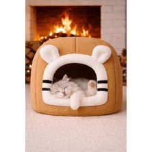 Feyza Design Peluş Kedi Evi, Sıcak ve Yumuşak Yuva, Kış Için Konfor, 45X35 cm
