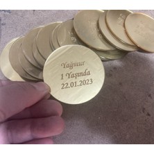 PremiumPort 20 Adet 7cm Yuvarlak Ortalı Pleksi Yazı Dekorasyon Seti