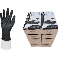 Broche Elmas Dokulu Ekstra Kalın Siyah Nitril Eldiven L Beden 10'lu Paket