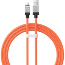 Coolplay Serisi Hızlı Şarj Kablosu USB To Type-C 100W, 1m, Turuncu