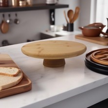 Ayaklı Yüksek Bambu Sunum Tabağı | Yükseltici Ayaklı Bambu Sunum Tepsisi – Doğal, Şık ve Dayanıklı (20CM*20CM*6CM)