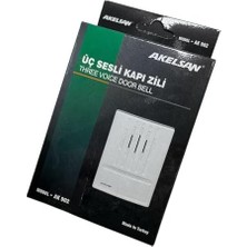 Kanarya Kapı Zili AK-902 – 3 Sesli, 12V Ac, 11X8X2 cm – Zil Trafosu ile Uyumlu, Kolay Montaj