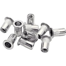 Nietmuttern M6, 0,5-3mm Klemmbereich, 20 Stk. Gewindenieten Stahl, Set Inkl Bohrer, Für Nietmutternzange