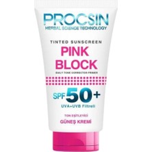 Procsın Pink Block Aydınlatıcı Spf 50+ Güneş Kremi, Leke Karşıtı & Cilt Tonu Eşitleyici, Yoğun Nemlendirici & Cildi Besleyici, 50 ml