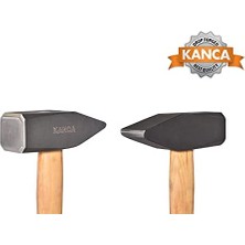 Kanca Dövme Çelik 1500G Çekiç, Ergonomik Ahşap Saplı Dövme Çelik Çekiç, Özel Isıl Işlemli 1500 G Çekiç