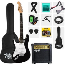 Midex AGE-45 Solak Elektro Gitar Seti Amfili ve Full Aksesuar White Black