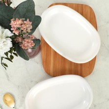 Mat Beyaz Hitit Kayık Tabak 22 cm 2 Adet