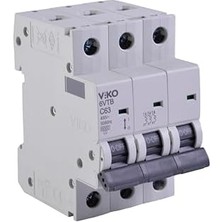 6VTB-3C63 Otomatik Sigorta 6ka C Tipi 3 Kutup 63A