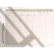 Aylık Spiralli Tarihsiz Planlayıcı - 110GR Ivory Kağıt, 21X29.7 Cm, 24 Yaprak, Boş Arkalı
