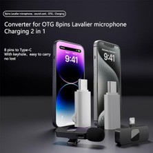 Type C To Lightning Yuva Çevirici Yaka Mikrofonu ile Uyumlu Hızlı Şarj ve Veri Aktarımı Beyaz Otg Adaptör Otgyz