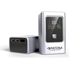 Patona 4238 Platinum Powerbank, 10000MAH Taşınabilir Şarj Cihazı, 35W Pd Hızlı Şarj, 2 Usb-C ve 1 Usb-A Portlu, LCD Ekranlı