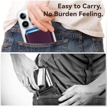 Mag-Safe Cüzdan – 12/13/14/15/16 Serileri Için Manyetik Kartlık, Güçlü Mıknatıs, Rfıd Koruma, Premium Deri, 3 Kart Kapasiteli, Şık & Hafif Tasarım, Mor