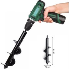 Pars Endüstri Bahçe Toprak Delici Universal Matkap Ucu Toprak Burgu Aparatı 20X7.5