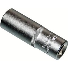 1108060014 1/2" Altı Köşe Derin Lokma Anahtar, Krom, 14 mm
