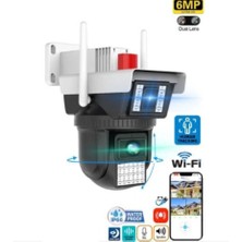 Qromax QR-3040 6mp Dual Lens 360° Görüş Hareketli Gece Görüş Sesli Görüşme Akıllı Kamera - ( Adaptör Dahildir.)