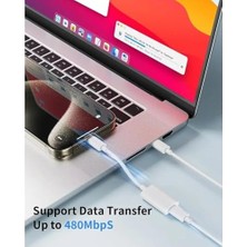 GA10 Mac-Book ile Uyumlu Şarj Data Kablosu 15 ve Üstü Çevirici Type-C To Lightninng Adaptör