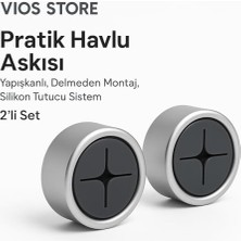 Store Pratik Tak-Çıkar Havlu Askısı - Kendinden Yapışkanlı, Vidalama Gerektirmez, 2’li Set – Mutfak, Banyo, Kapı Arkası Için Uygun