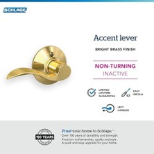 F170 Acc 605 Lh Solak Vurgu Kapı Kolu, Tek Taraflı Dönmeyen Kukla Kapı Kolu, Parlak Pirinç