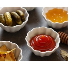 Porselen Sunum Kasesi, 6 Parçalı Set Tatlı, Çerez, Sos, Salata Kasesi Seti, ve Birçok Amaç Için Şık Dekoratif Kase 6 Adet