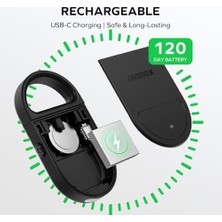 BR17W Pinbuzz Şarj Edilebilir Hırsızlık Önleyici Kişisel Alarm ve Konum Belirleyici Beyaz