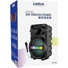 20W 2400 Mah Mikrofonlu LED Işıklı Taşınabilir Bluetooth Hoparlör BTS-410