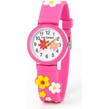 Rodium Çocuk Kol Saati Çoklu Çiçek Desenli 12023