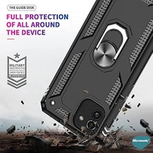 Galaxy A03 Için Kılıf Military Ring Holder Siyah [galaxy A03 ile Uyumlu Kılıf - Siyah]