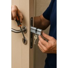 Çift Taraflı Euro Silindir Kapı Kilidi Seti – Yüksek Güvenlikli Metal Gövde, 2 Anahtar ve Montaj Vidası Dahil