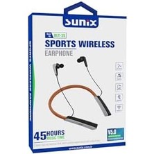 Bluetooth 5.0 45 Saat Kullanım Süreli Boyun Askılı Bluetooth Kulaklık Kahverengi Blt-35