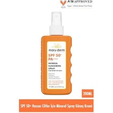 Maru.derm Mineral Vücut Güneş Kremi Spreyi 200 ml Hassas Ciltler İçin SPF 50+ Koruma Özelliği