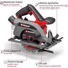 Akülü Daire Testere Tp-Cs 18/165 Li-I Bl - Solo Power X- (18 V, Ø 165 mm Testere Bıçağı, Kömürsüz, 57 mm Kesme Derinliği, Aletsiz Ayar, Led)