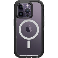 14 Pro Xt Kılıf, Magsafe ile Uyumlu, Darbeye Dayanıklı, Ultra Sağlam, Koruyucu Kılıf, Askeri Standartlara Göre 4 Kez Test Edilmiştir, Şeffaf/siyah