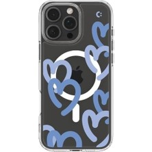 16 Pro ile Uyumlu Ince Magsafe Kılıf Ultra Hybrid Sararma Karşıtı Duraclear Hava Kanalı Teknolojisi Askeri Sınıf Koruma Magfit Hearts Denim Tasarım Kapak - ACS08276