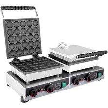 Remta Kapaklı Yuvarlak Ikili Bubble Pankek Makinesi W23