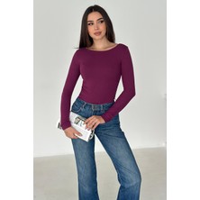Noa Noa Kadın Omuz Açık Fit Bluz – Burgundy Glow