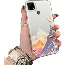 Ucuc Realme C25S Uyumlu Sert Akrilik Arka Silikon Kenar Lens Koruma Ince Desen Kılıf